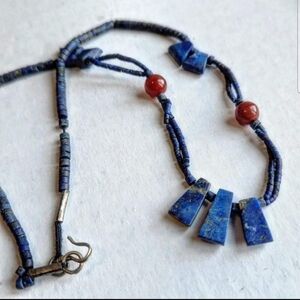 Afghani Lapis Lazuli Disc Vintage Necklace